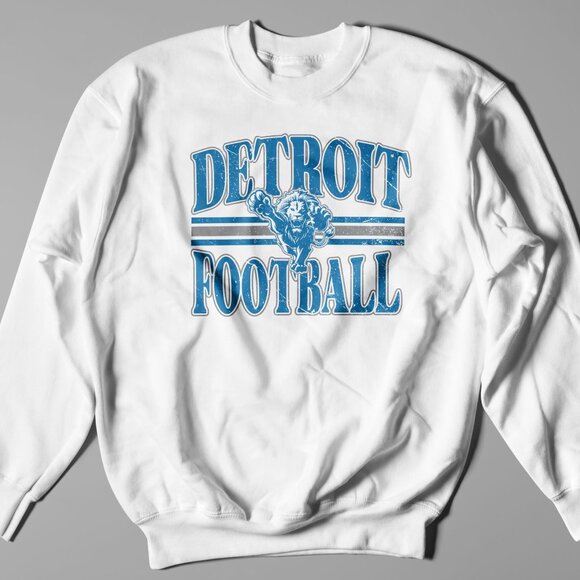 90s Vintage Detroit Lions Football Sweatshirt, Retro NFL Detroit Lions Shirt Tee - Picture 1 of 2